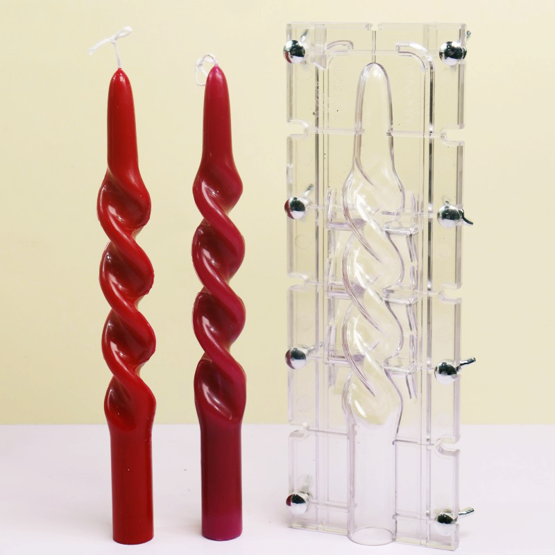 Candle Making Diy Kit - Twisted Stripe Column Acrylic Candle Mold