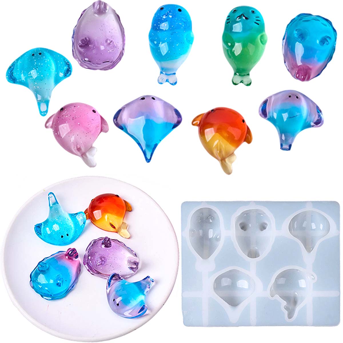 Candle Making Items - 3D Healing Kawaii Manta Ray Whale