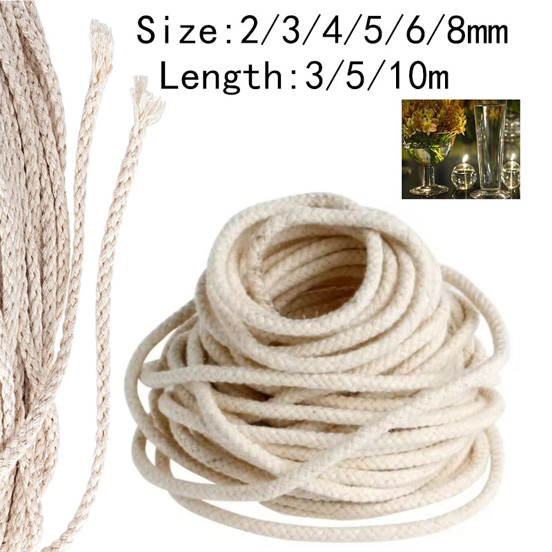 Candle Making Wicks - 2-8mm Cotton Oil Lamp Wick String