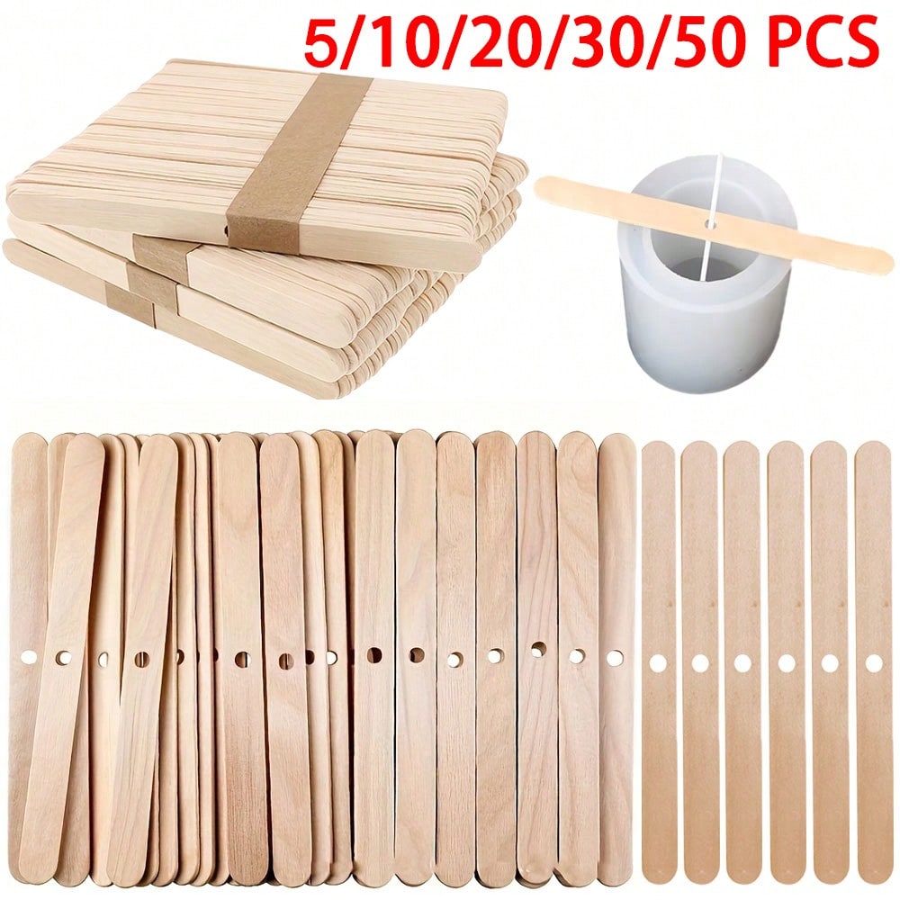 Candle Making Wicks - 5/10/20/30/50pcs Wooden Candle Wick Holder 1
