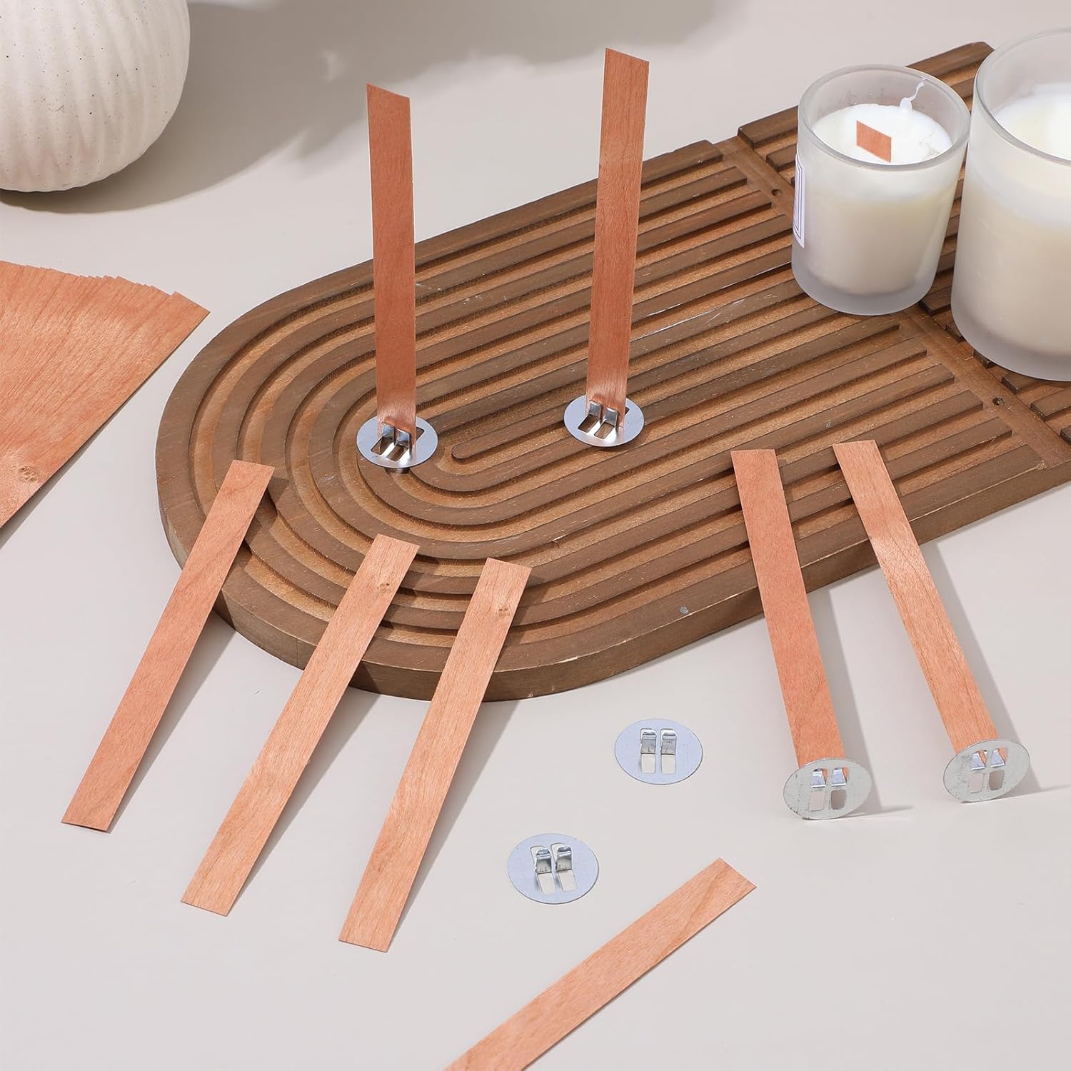Candle Making Wicks - 60Pcs Wood Wicks for Candles Making