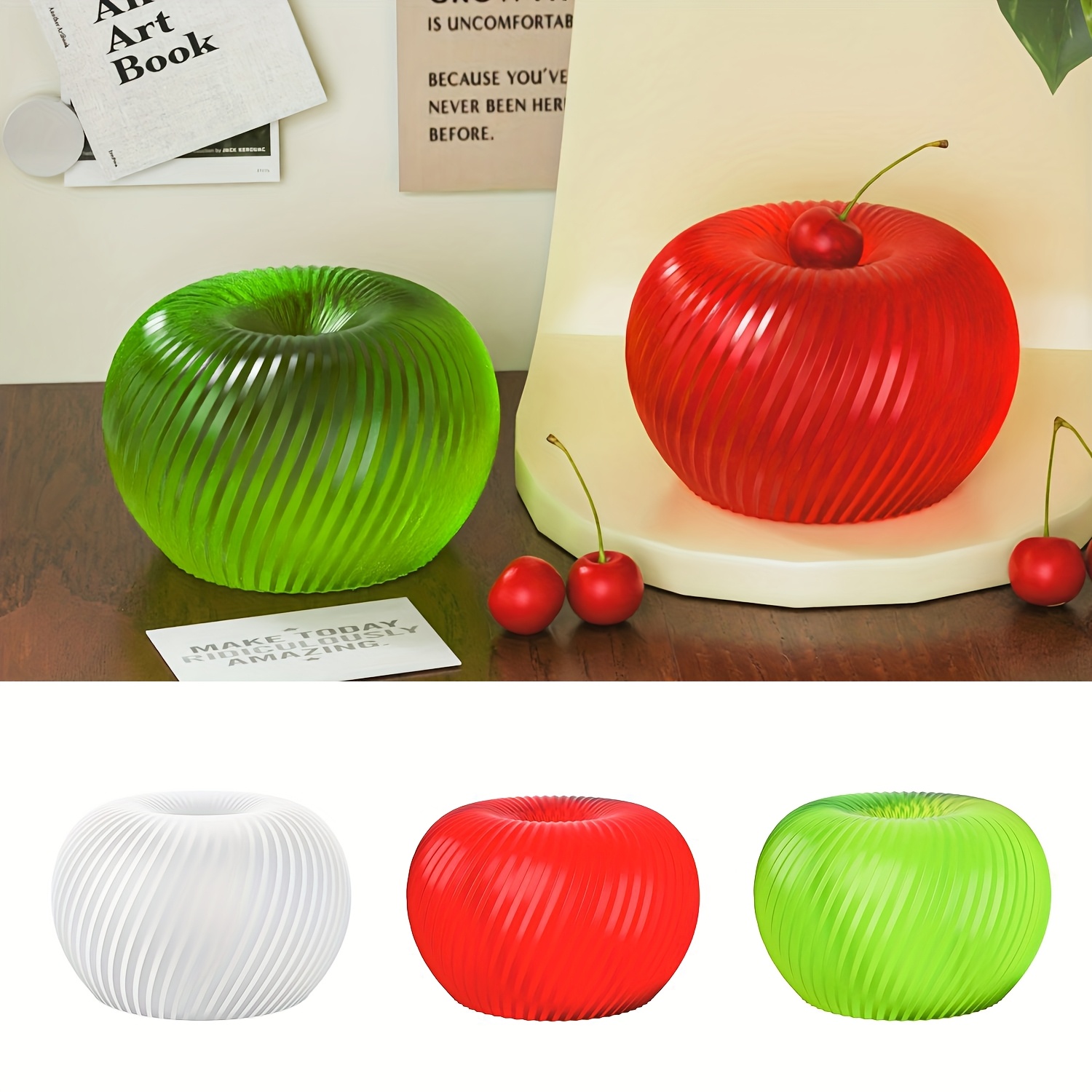 Candle Making Items - A trendy red apple silicone mold