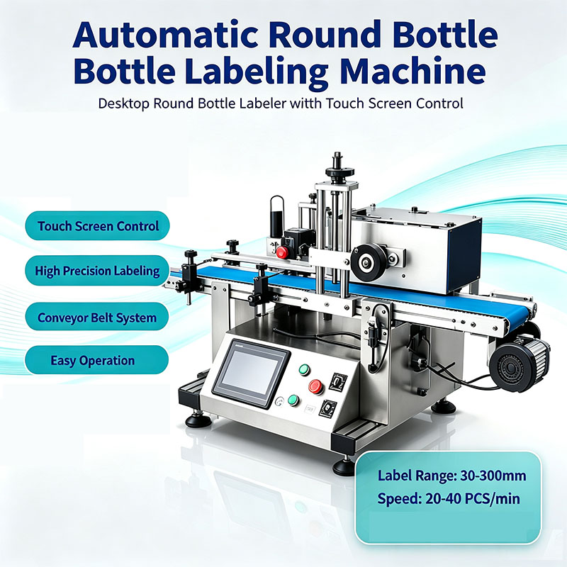 Label Sticker Round - Full-Automatic round Plastic Bottle Labeling Machine