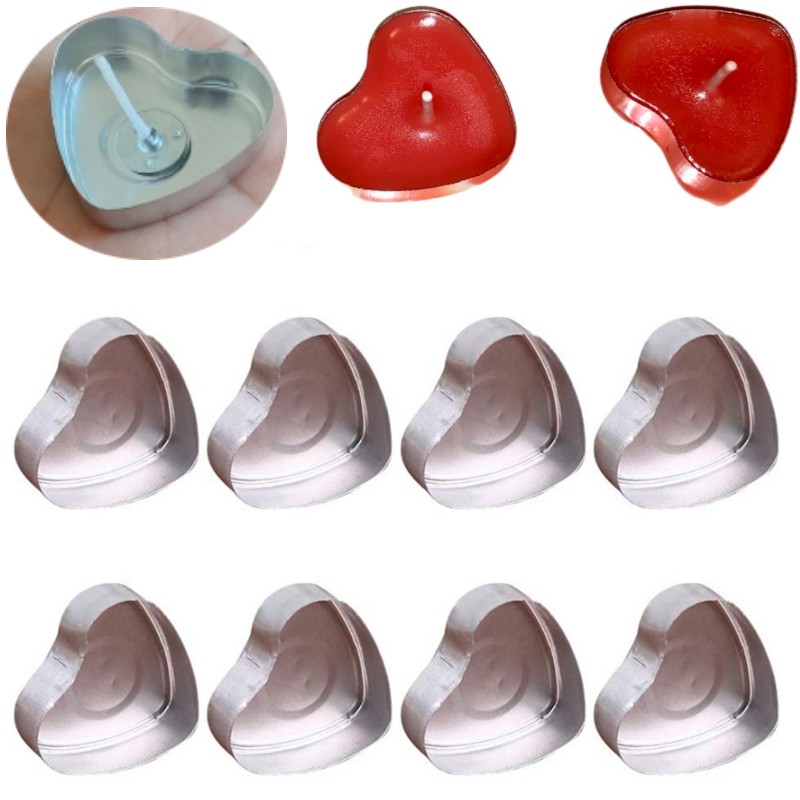 100 Sets Heart shaped Empty Al - огляд і ціна Candle Making Diy Kit