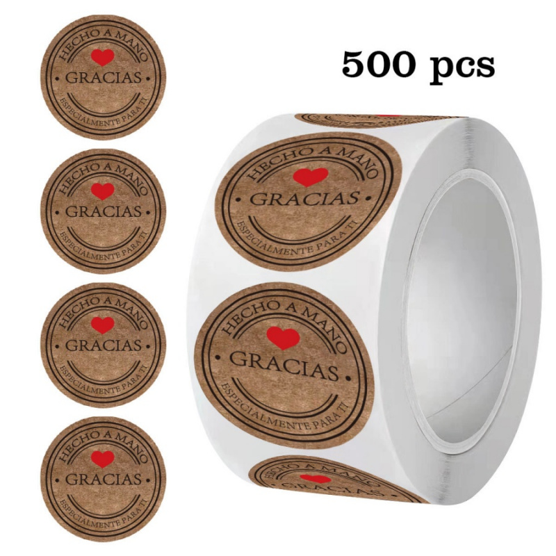 500pcs Spanish Thank You Stick - огляд і ціна Label Sticker Round