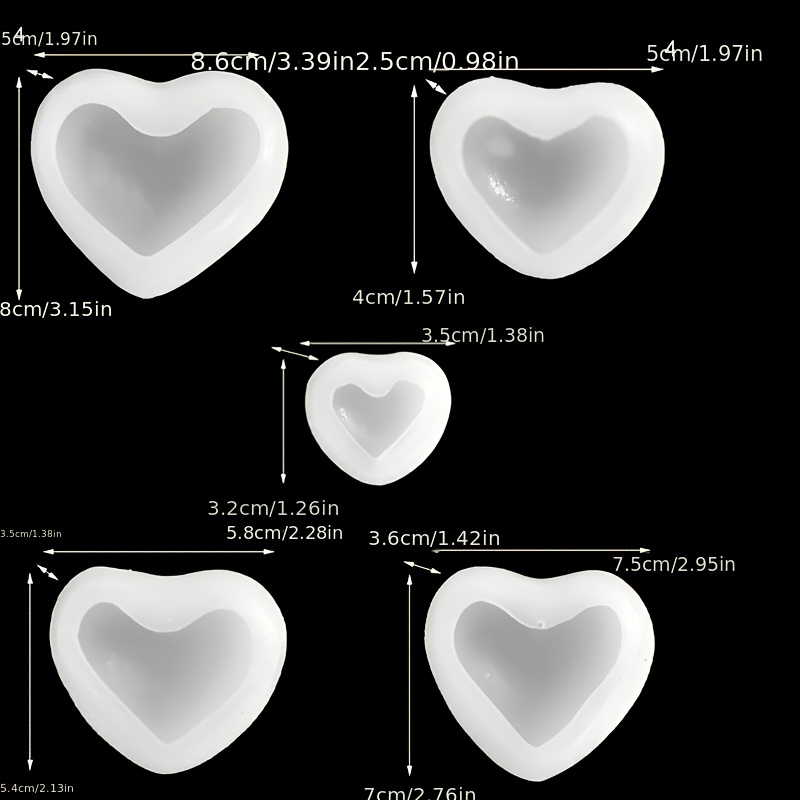 5pcs Heart-Shaped Gypsum Candl - огляд і ціна Candle Making Moulds