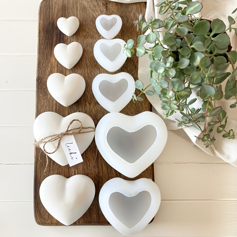 5pcs Heart-Shaped Gypsum Candl - огляд і ціна Candle Making Moulds