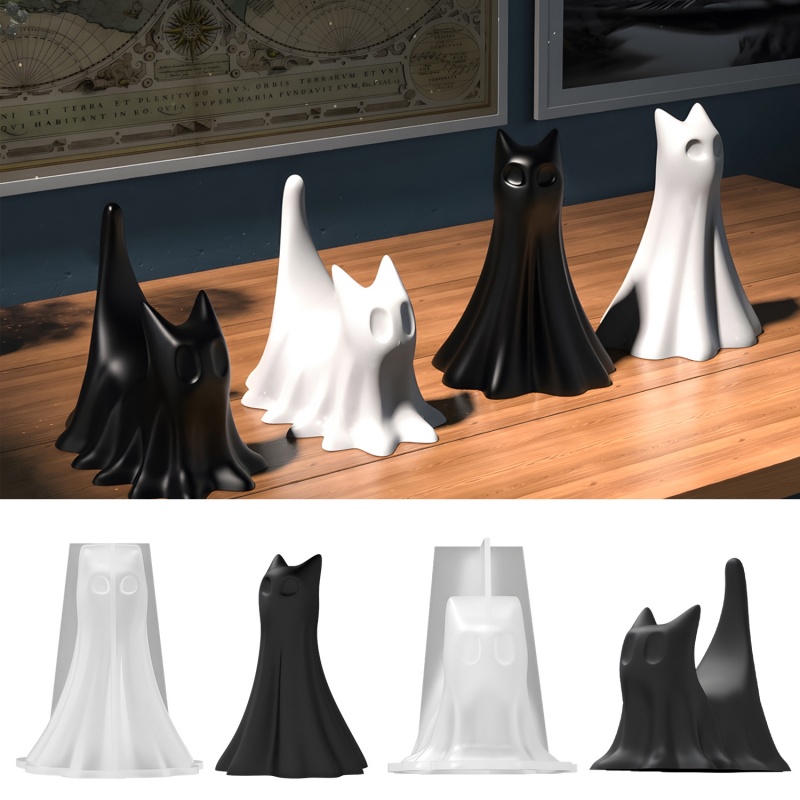 Ghost Cat Halloween Desktop Or - огляд і ціна Candle Making Items