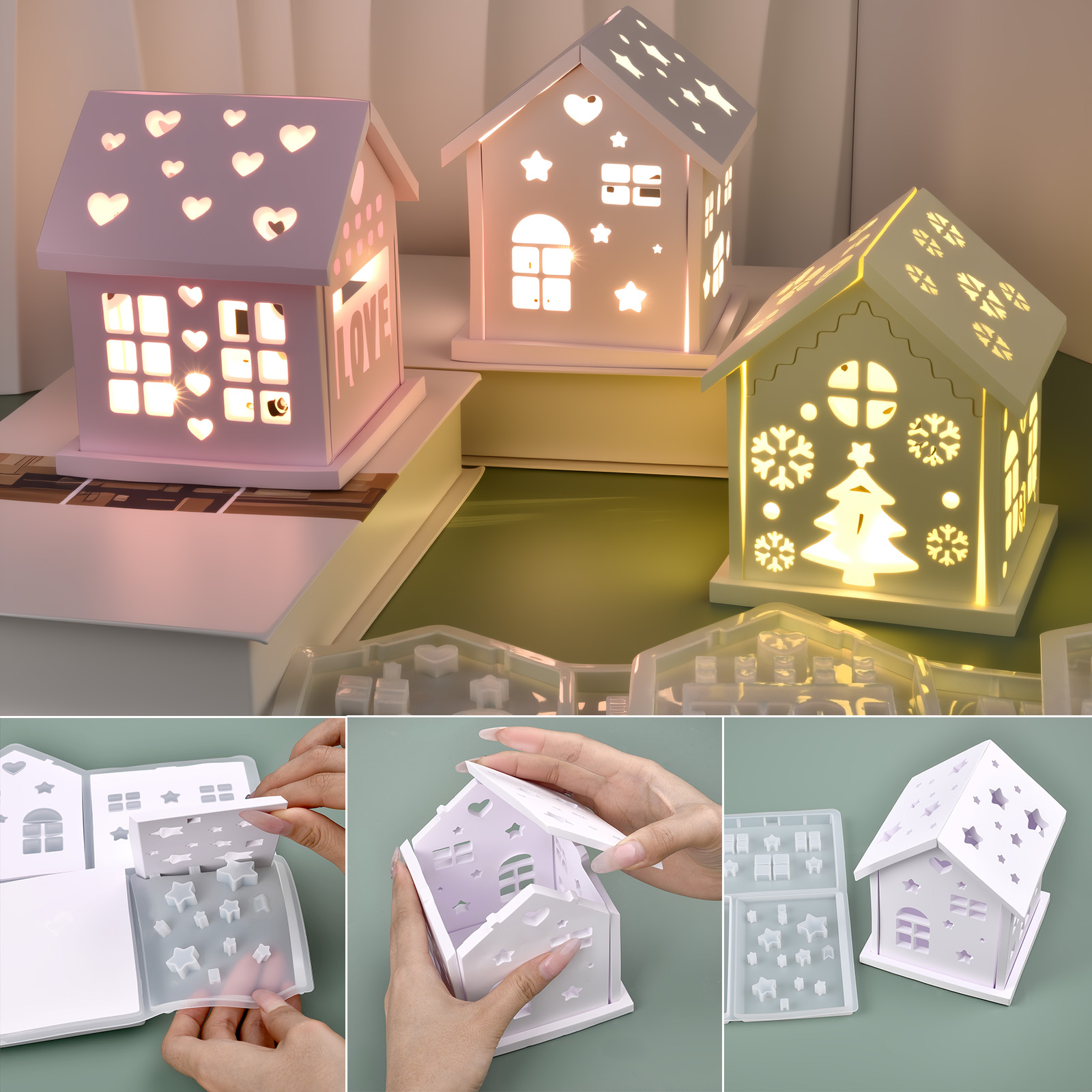 3D House Silicone Mold DIY Chr - огляд і ціна Candle Making Items
