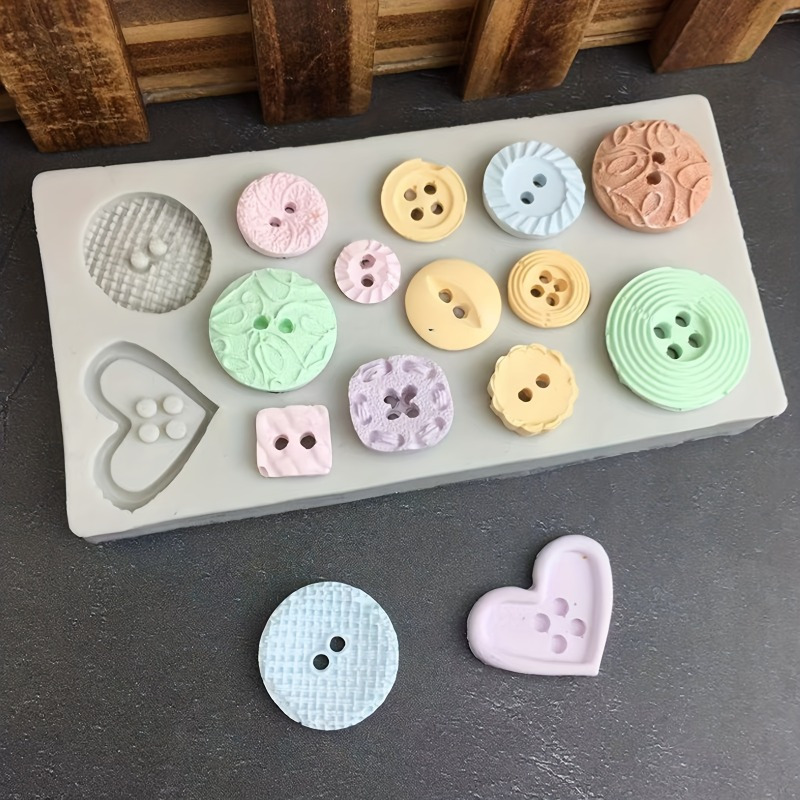 Buttons Shape Silicone Mold Si - огляд і ціна Candle Making Items