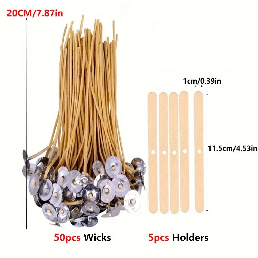 Candle Wicks 50 PCS 8 Inch Hem - огляд і ціна Candle Making Wicks