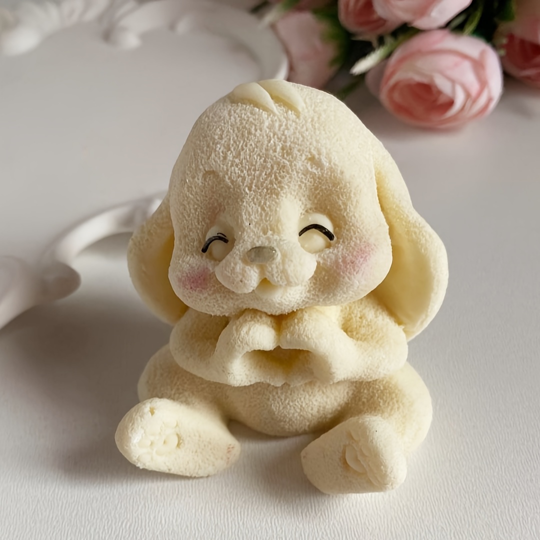 1pc Adorable Rabbit Resin Sili - огляд і ціна Candle Making Moulds