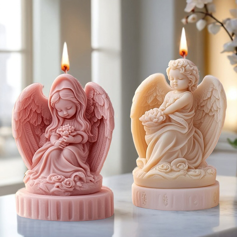 3D cute couple angel candle mo - огляд і ціна Candle Making Thermometer