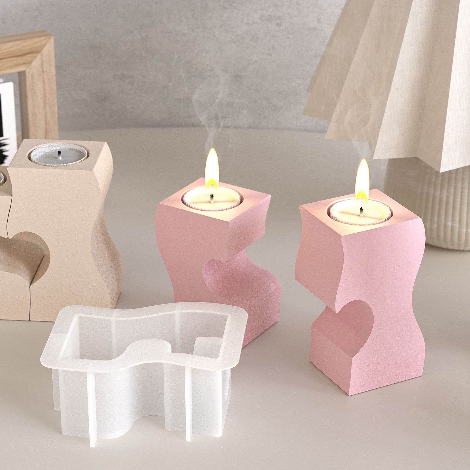 S Heart Candlestick Silicone M - огляд і ціна Candle Making Items