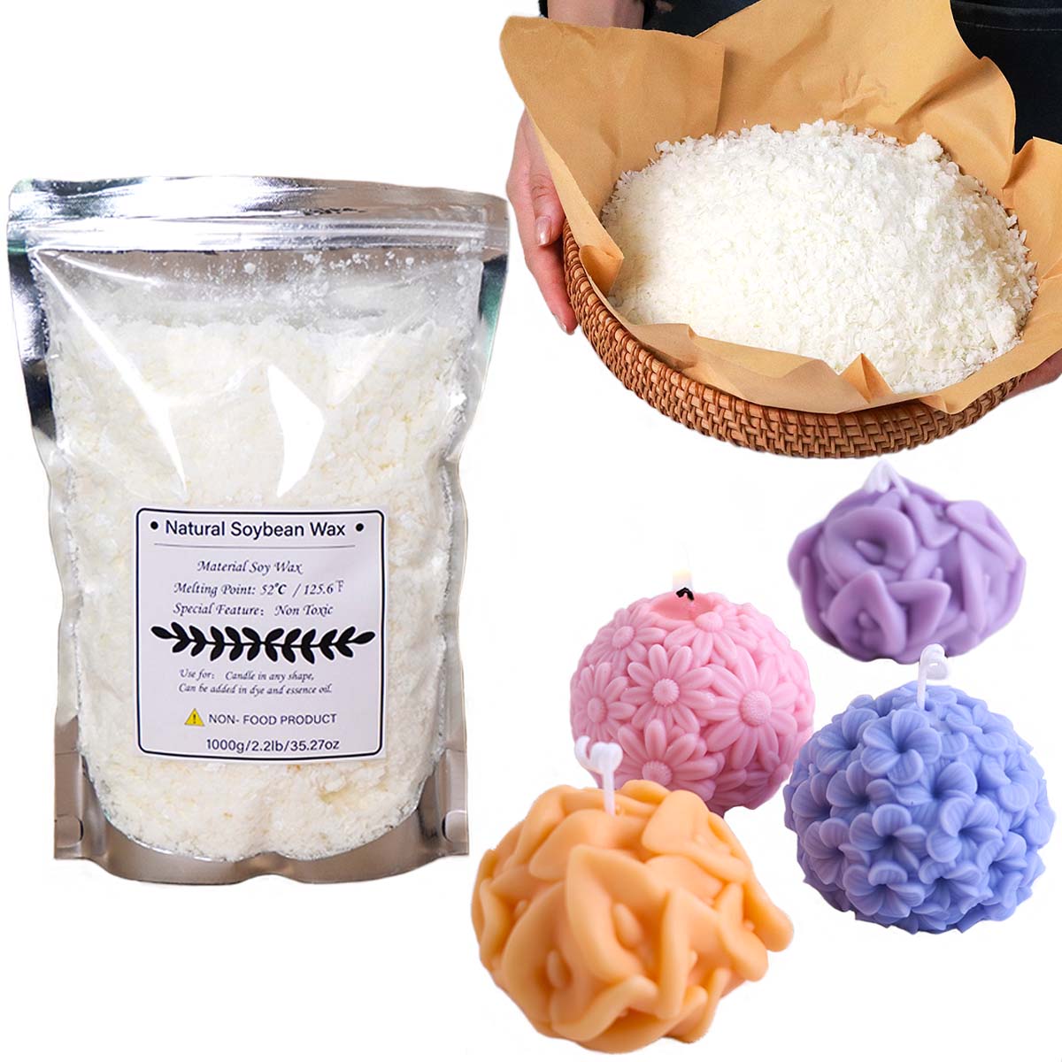 100/250/500/1000g Natural Soy  - огляд і ціна Candle Making Diy Kit