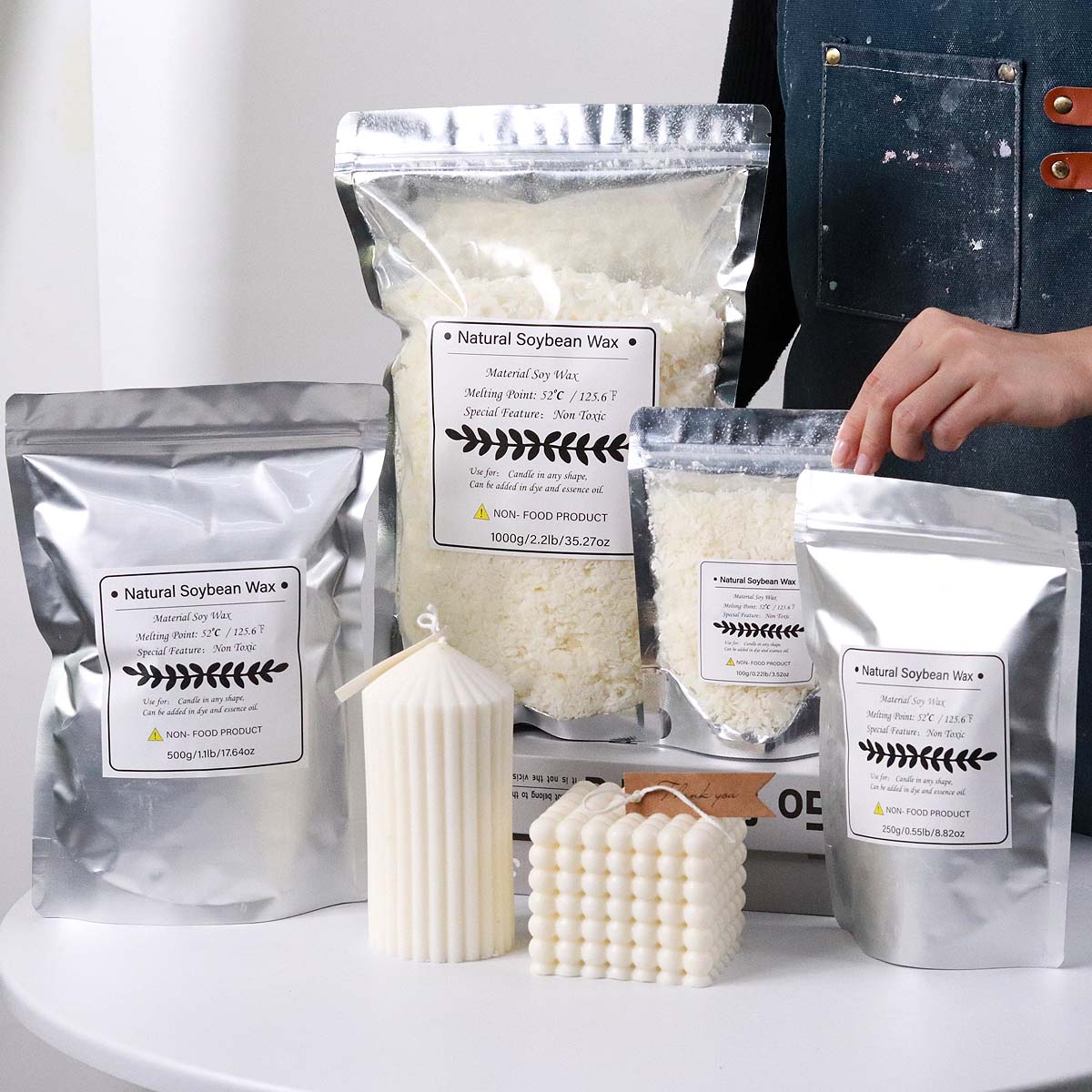 100/250/500/1000g Natural Soy  - огляд і ціна Candle Making Diy Kit