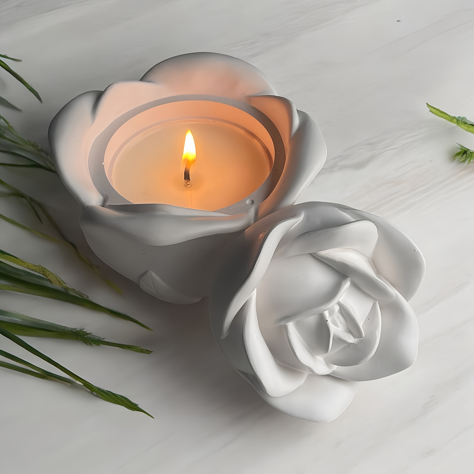 2-Piece Set Rose Shaped Silico - огляд і ціна Candle Making Moulds
