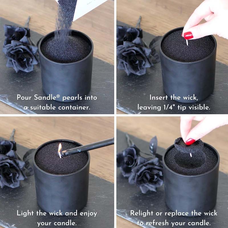Black Candle Sand with Wick, 2 - огляд і ціна Candle Making Wicks